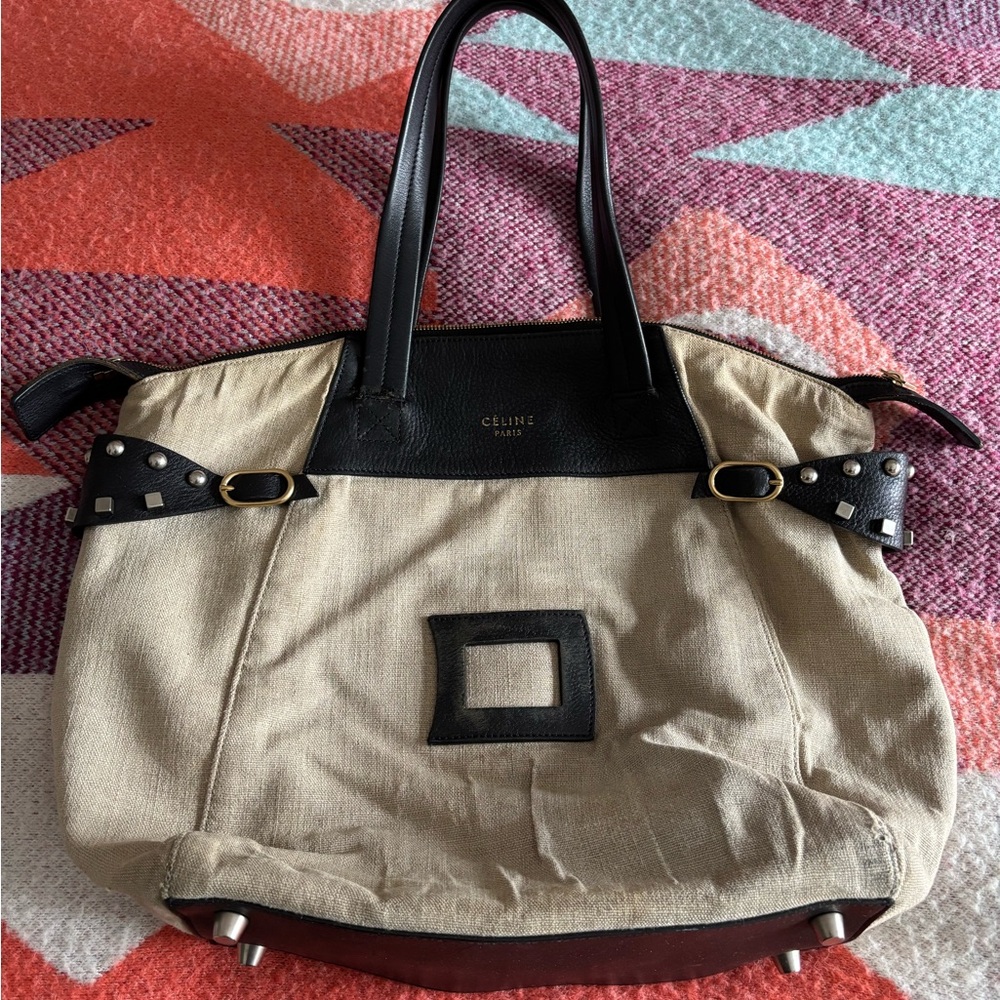 Celine Black and Tan Women's Tote Bag